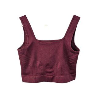 Knix Good To Go Seamless Crop Tank, Square Neck, Red, Pullover, Size Large